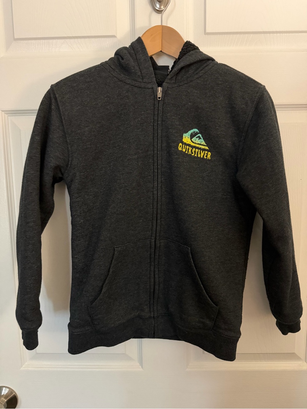 Quiksilver Charcoal Zip Hoodie Md 10/12